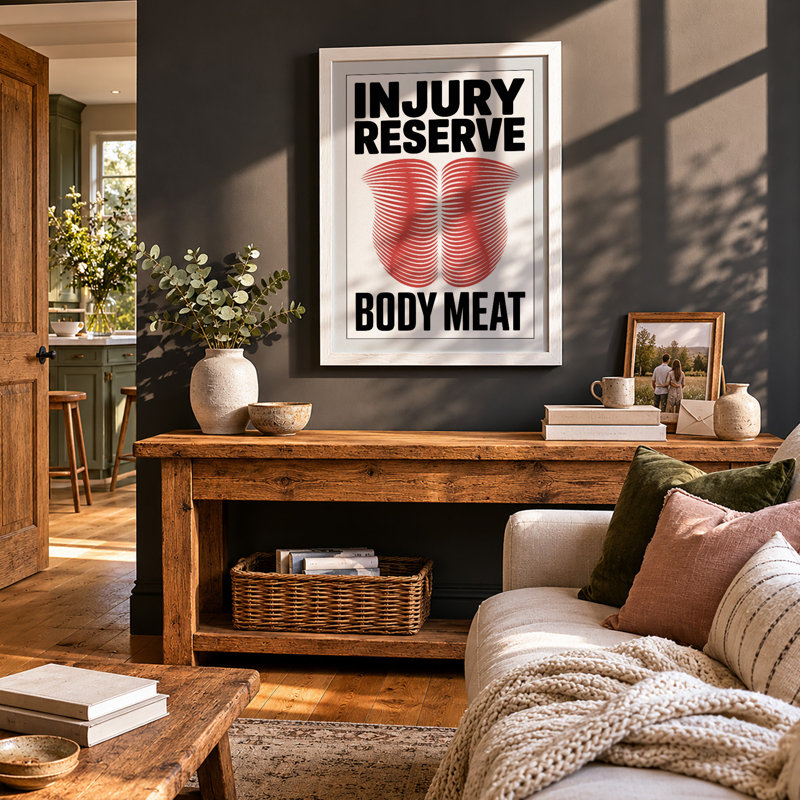 Body Meat Typography - Print, A3 - 42.0 x 29.7 cm, White