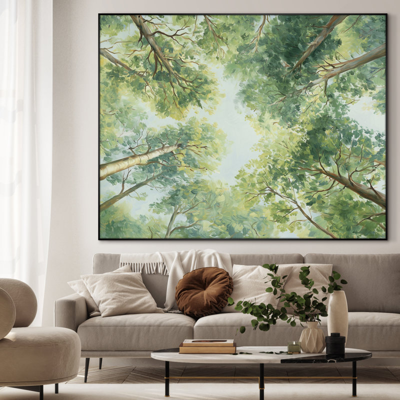 Très grande impression d'art mural vert forêt - œuvre de paysage naturel pour le salon ou la chambre à coucher