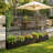 Metal Raised Garden Bed with Trellis, Garden Box for Vegetables and Flowers, Trellis Planter Box for Climbing Plants and Vines, Galvanized Raised Garden Bed-860498637-860251994
