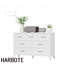 Commode 7 tiroirs, grande armoire de rangement à profil bas, commode en métal pour chambre à coucher, salon et entrée