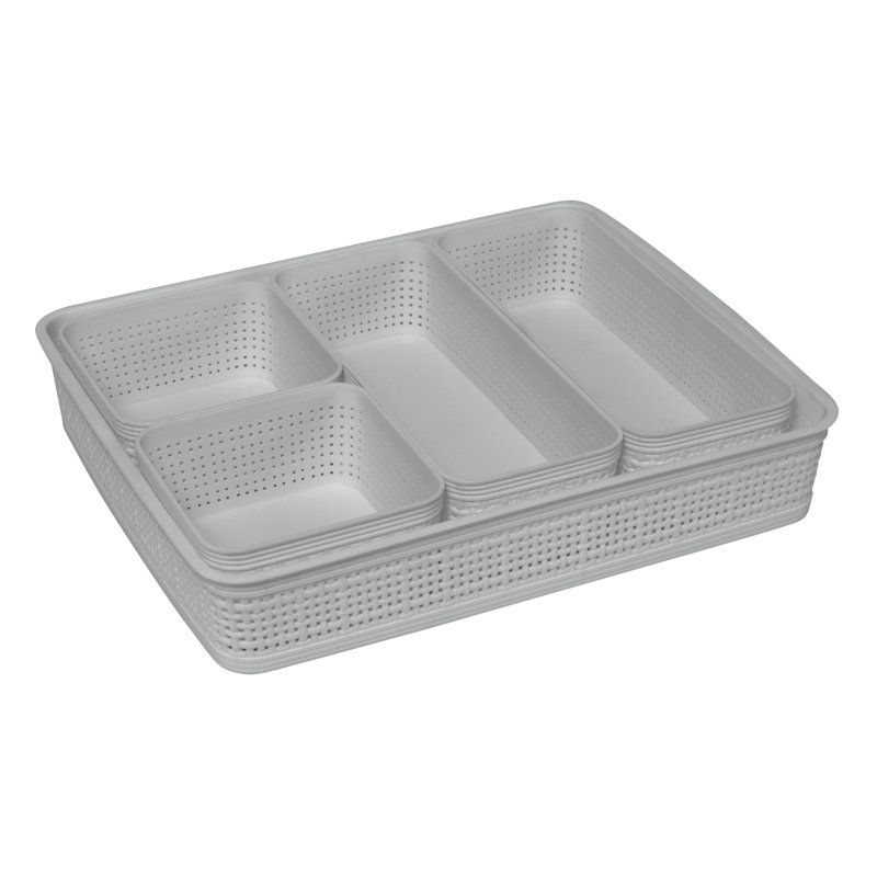 Simplify Plastic Decorative Basket, Gray