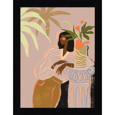 Lady in Waiting by Arty Guava Wood Framed Wall Art Print