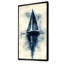 Bleu gris voilier, horizon, encre bleue, voile, décoration murale, impressions encadrées nautiques-1907817498-1907817500