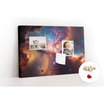 Wall Mounted cork board with print home decor message pin boards home office bulletin board ideas Galaxy stars world