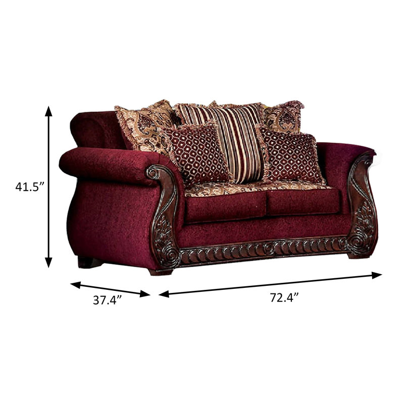 Causeuse l 72,4 po, vin, Vin / or