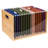 Bamboo Acrylic File Box Organizer, Hanging File Folder Storage Boxes, Decorative Document Crate Transparent Filing Bin With Handle For Home Office Desk
