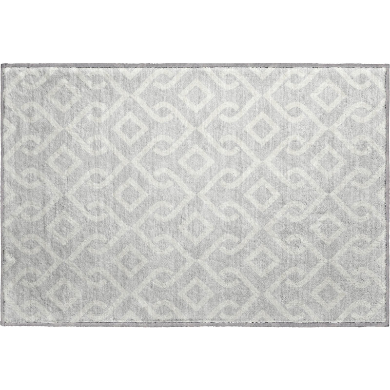 Premium Machine Washable Cerrito Silver Rug, Rectangle 1'8" x 2'6"