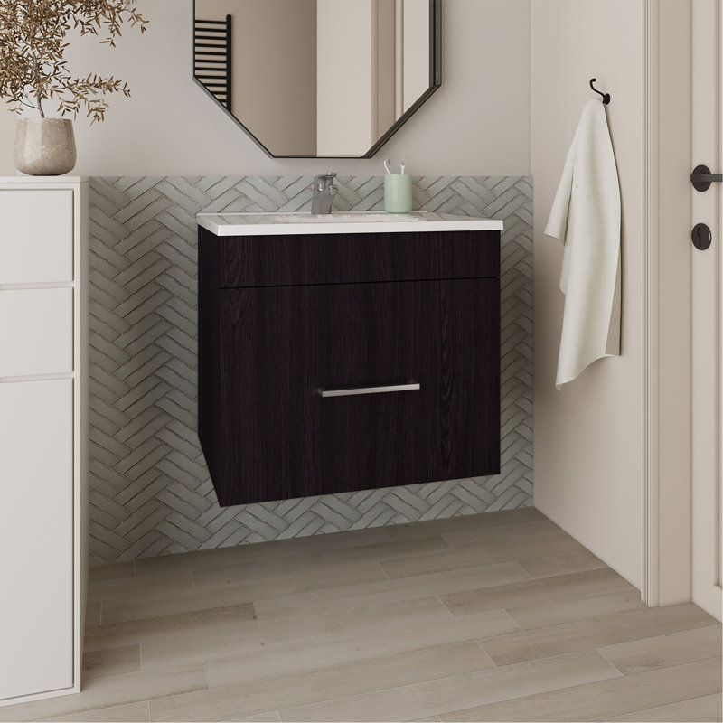 Meuble-lavabo de salle de bain avec lavabo, 1 tiroir (SANS ROBINET INCLUS)