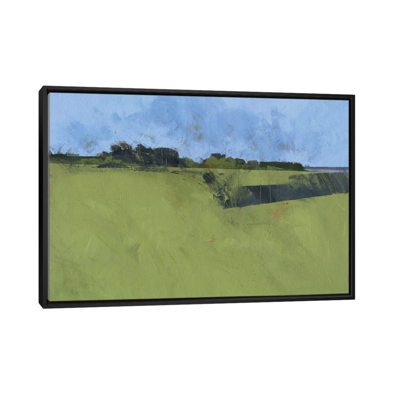 « rive trees », reproduction sur toile, Toile avec cadre noir, Pas de tapis, H 32 po x l 48 po x P 1,5 po