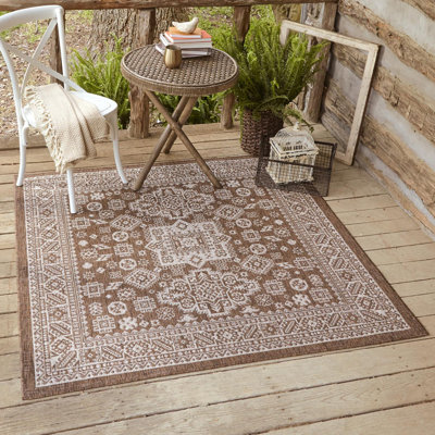 Tapis d'intérieur / extérieur brun Danera
