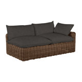 Montecito 75.25" Wide Outdoor Wicker Left Hand Facing Loveseat with Cushions