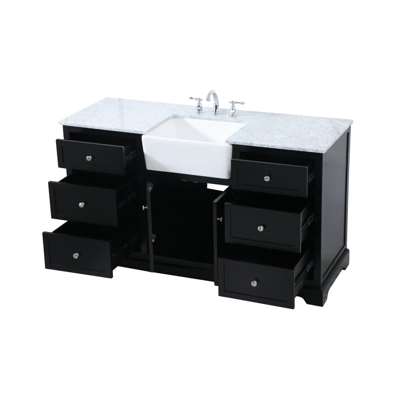 Ensemble de meuble-lavabo simple 60 po Pardue, Noir