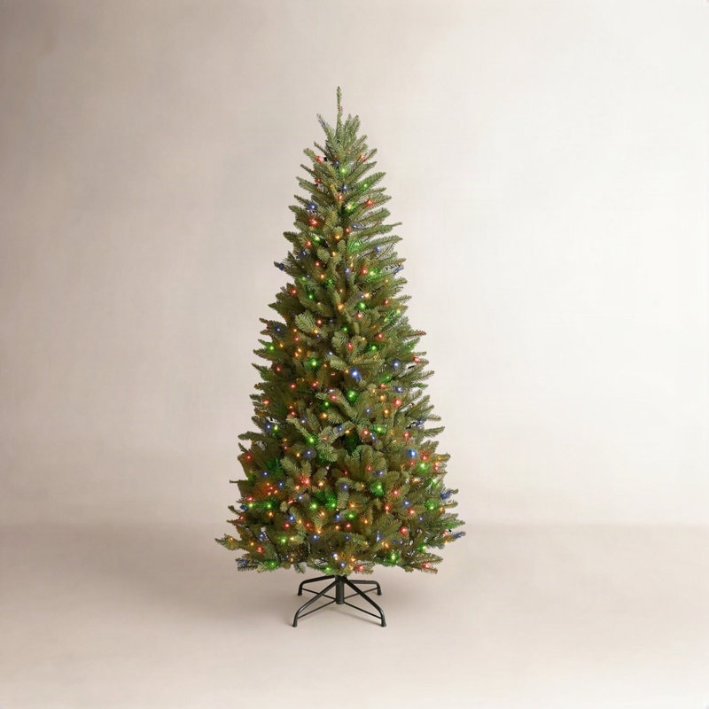 Dunhill Fir Slim Tree with Lights, 7.5', Multicolored