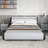 Charlesten Vegan Leather Platform LED Lights Bed with Wooden Slats and Adjustable Headboard, RGB Lighting & Music Sync, No Box Spring Needed-852362833-852362828