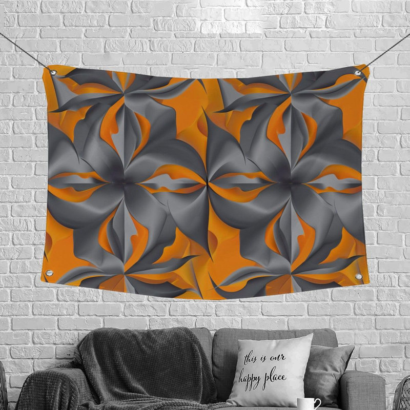 Damask Artwork Bathroom Machine Tapestry, 88" H x 104" W