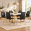 Ensemble de 6 chaises de salle à manger modernes en similicuir noir-1946795914-1946795915