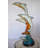 Four Dolphins Swimming In Ocean Coloured Bronze Statue Size: 18" X 14" X 41"H