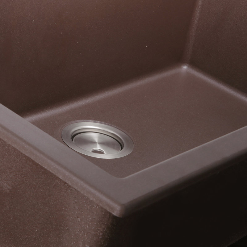 Plymouth 33'' L Single Basin Kitchen Sink, Brown