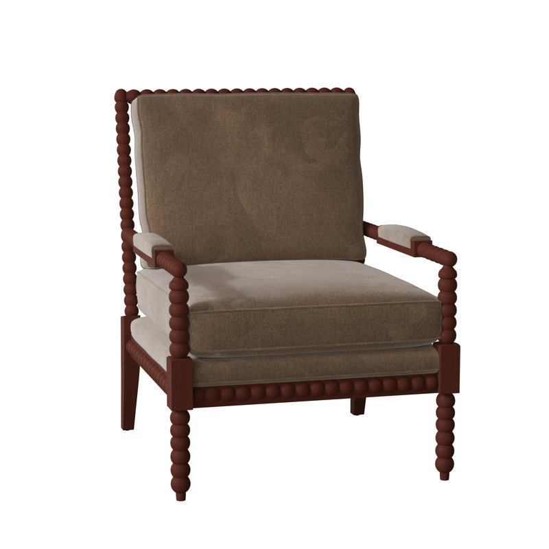 Fauteuil large de 31 po Keaton, Velours performance brun tweed 8, Cachemire