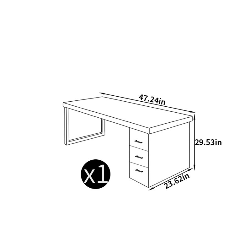 Bureau Karp, H 29,53 po x l 47,24 po x P 23,62 po