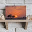 Coucher de soleil doré doré paisible, paysage zébré paisible, nature, art mural-129006741