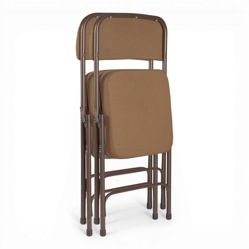 Chaise pliante rembourrée Bernadine, Doré / Brun