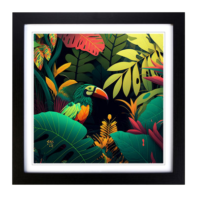 Jungle Graphic Art - Single Picture Frame Print on Wood
