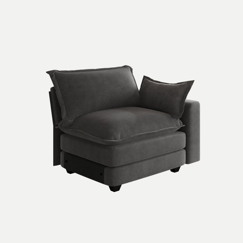 Accoudoir et fauteuil sans accoudoirs pour canapé modèle spécifique, gris foncé