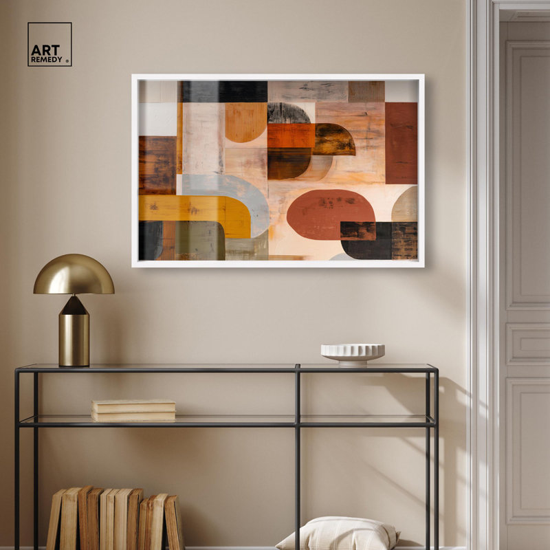 Décoration de salon Earthy Tones II Shadowbox Print par Art Remedy, cadre blanc, 37 x 25, H 25 po x l 37 po, Cadre blanc