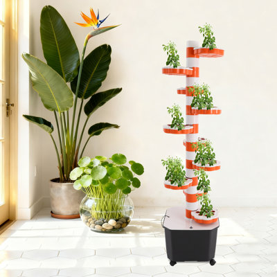 10-Tier 80-Hole Vertical Hydroponic Planter With Timer