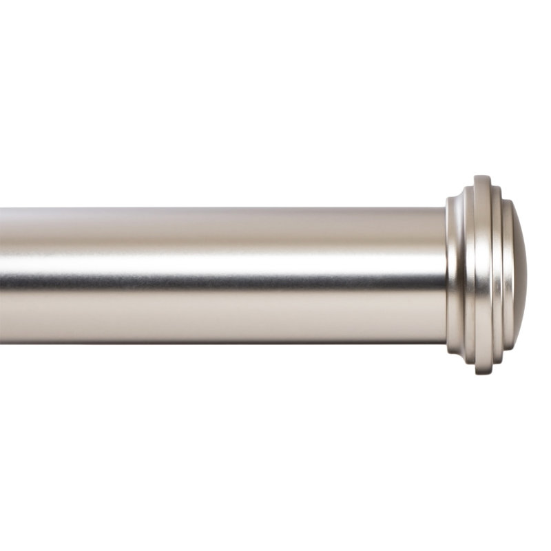  Tringle de rideau de fenêtre, embout décoratif, tringle 1 pouce, 28 à 48 pouces, nickel satiné, 28" - 48", Nickel satiné