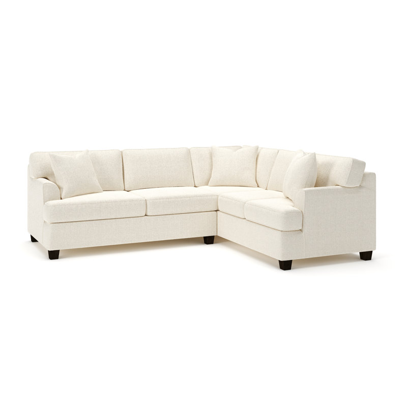 Conradina Upholstered L-Sectional, Right Hand Facing, Davis Pearl Performance Bouclé