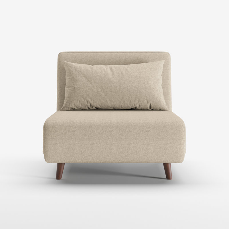 Fauteuil convertible Jacquelyn, Mélange de polyester beige grès, 39.4"