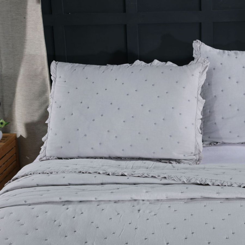 Modern & Contemporary Cotton Blend Quilt, Gray, King