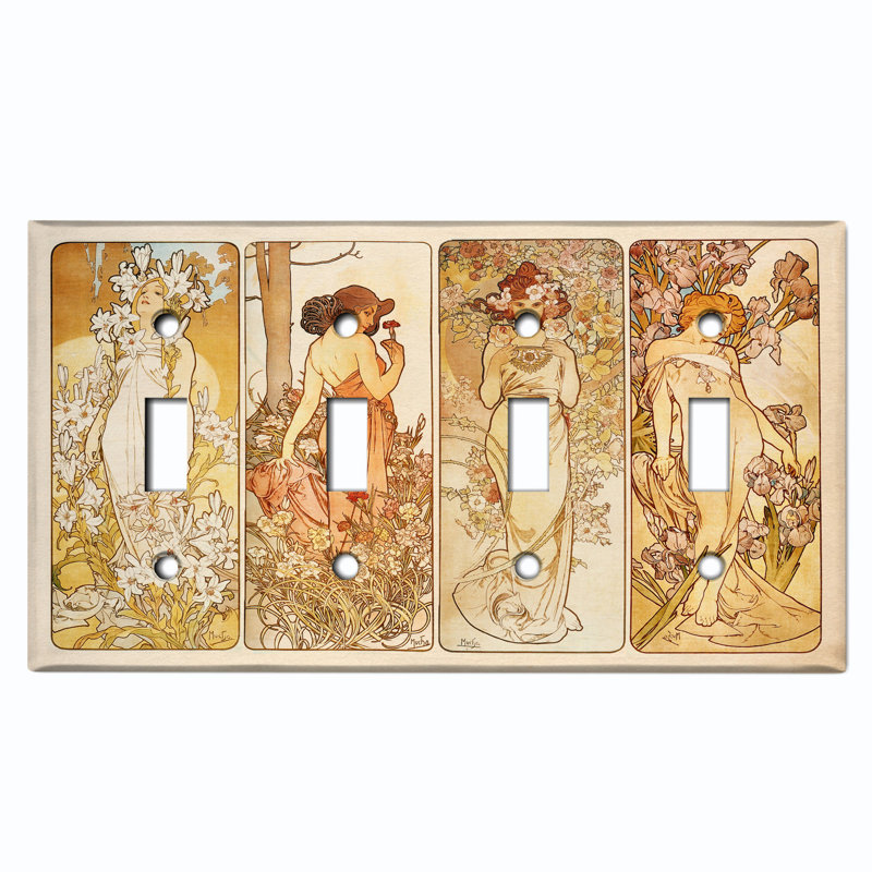 Copper Rust Patina Teal Print 4 - Gang Toggle Light Switch Standard Wall Plate