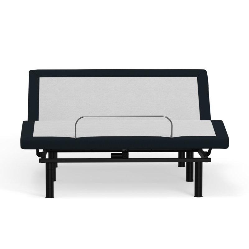 Lit gris avec base en métal réglable zéro, télécommande sans fil pour une expérience personnalisée Taille de base réglable, métal, gris, confort amélioré