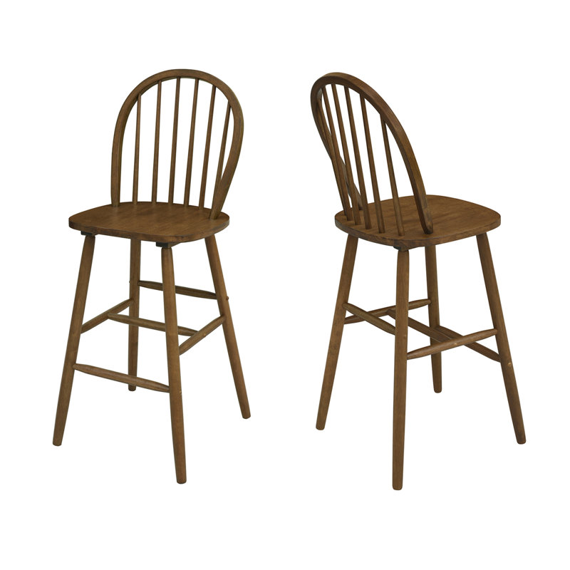Tabouret de bar en bois massif (ensemble de 2)