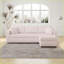 Canapé de chambre à coucher pour 3 personnes 106,3 po avec repose-pieds hydraulique et coussins lavables Sofas | Rose clair | En forme de L