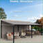 Pergola murale 12 'x 20' Lean to Gazebo, toit rigide avec toit en polycarbonate, pavillon en aluminium monté sur cadre pour la cour et la terrasse