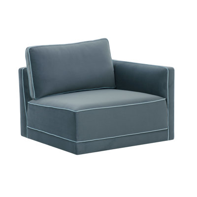 Clairah Misty Blue Raf Corner Chair by Wade Logan