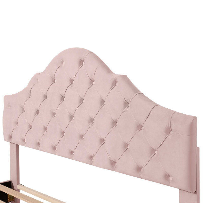 Wiedeman Upholstered 90 X 190cm Bed, Single (3'), Pink