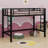 Metal Loft Bed With Ladder And Guardrails-1287963191