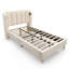 Velvet Grille-Panel Bed With Charging Station-459004539-443940764