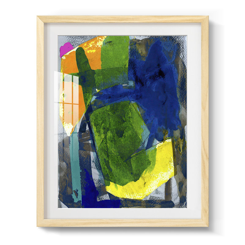 Brights Strokes I -Framed Print, Natural, 28.5" H x 20.5" W