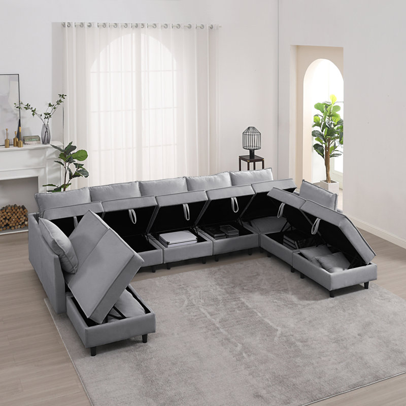 Canapé modulaire surdimensionné, Gris