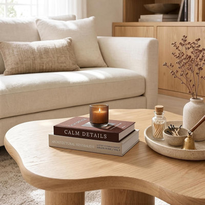 Aesthetic Decorative Books, Set of 2 Linen Faux Book Boxes, Oatmeal