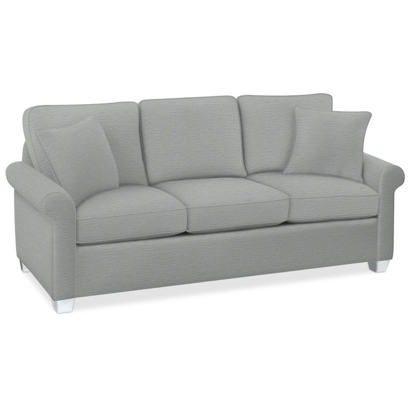 Park Lane Sofa, Air Dream Mattress, Frost White Finish, Light Blue and White Stripe; 0256-54