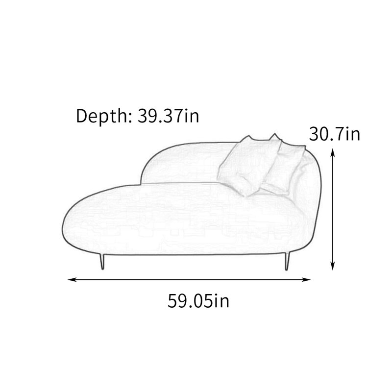 Chaises longues d'intérieur douillettes en flanelle Cozy, Orienté à droite