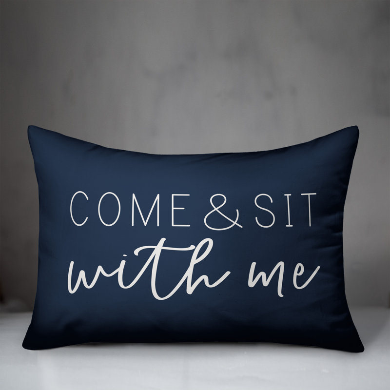 Outdoor Reversible Throw Pillow, Navy