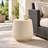 Fluted MGO Pedestal Side Table with Stone-Look Finish